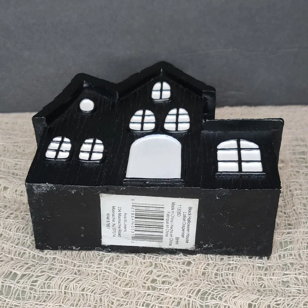 Avanti Black Spooky Haunted House Mansion Halloween‎ Soap Pump Dispenser